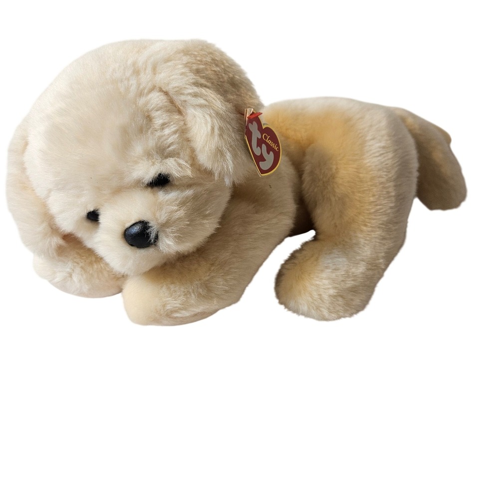 Ty Classic Furlow Golden Retriever Puppy Plush Cream Stuffed Animal 2008 20059